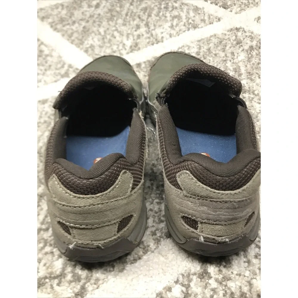 Merrell Boulder Ventilator Greenish Leather Mesh Slip-On Shoes Size 7 Men's